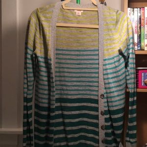Striped, button up cardigan